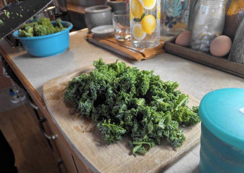 Geschnittener Grünkohl