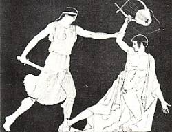 Tod des Orpheus mit Lyra