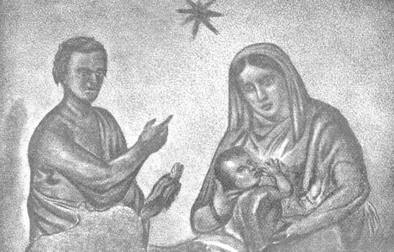 Maria mit Jesuskind und der Stern von Betlehem