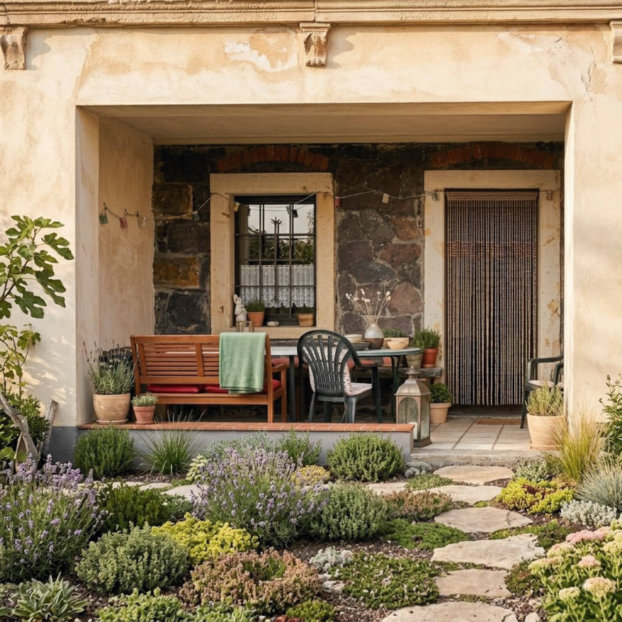 Terrasse im zurückgestzten Hauskörper