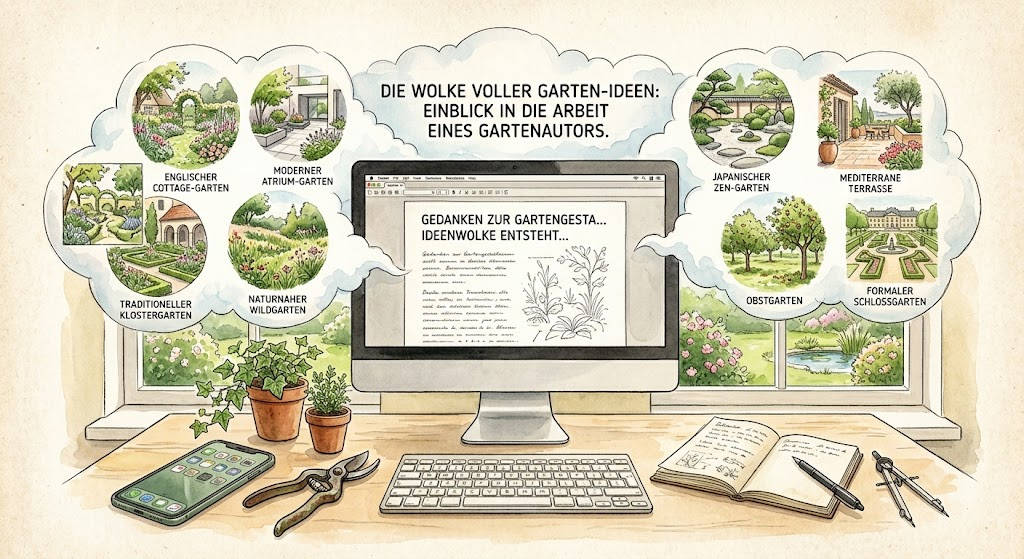Computerarbeitsplatz eines Gärtners