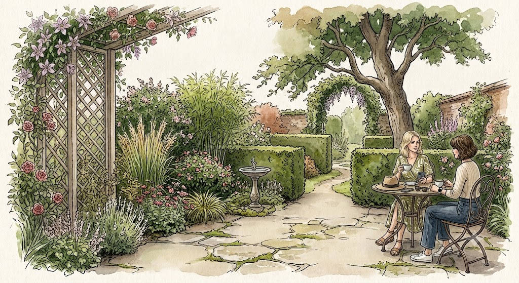 Gartenanlage mit ausreichend Intimität